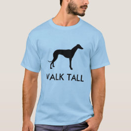 Camiseta alta de la silueta del galgo del paseo
