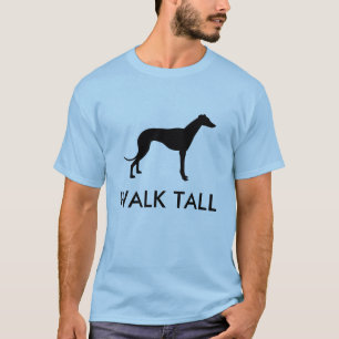 Camiseta alta de la silueta del galgo del paseo