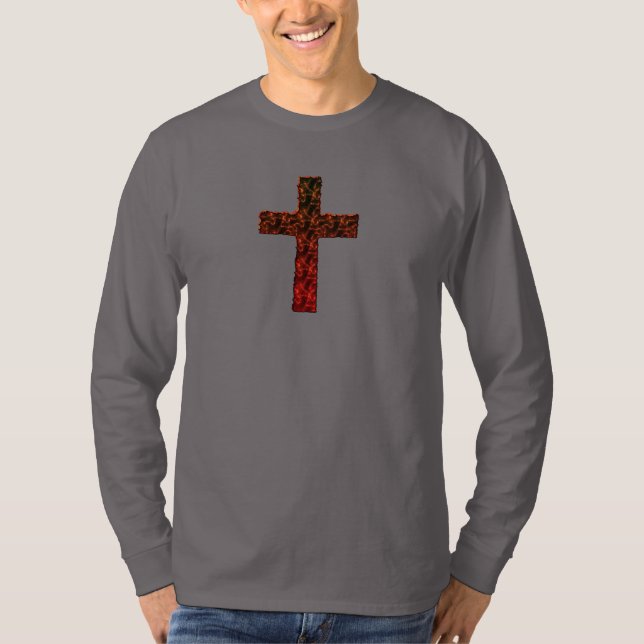 CAMISETA ALTA DEFINICIÓN, CRUZ CRISTIANA LLAMEANTE (Anverso)