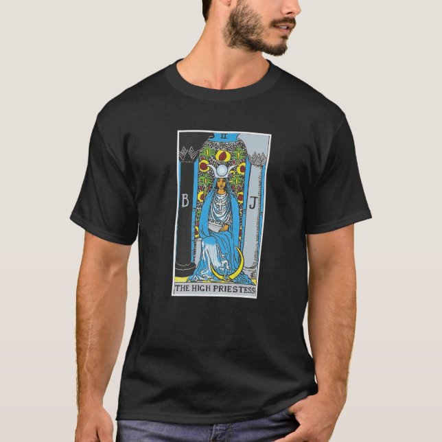 Camiseta Alta sacerdotisa Tarot Card Occult Beliefs Divinat (Anverso)