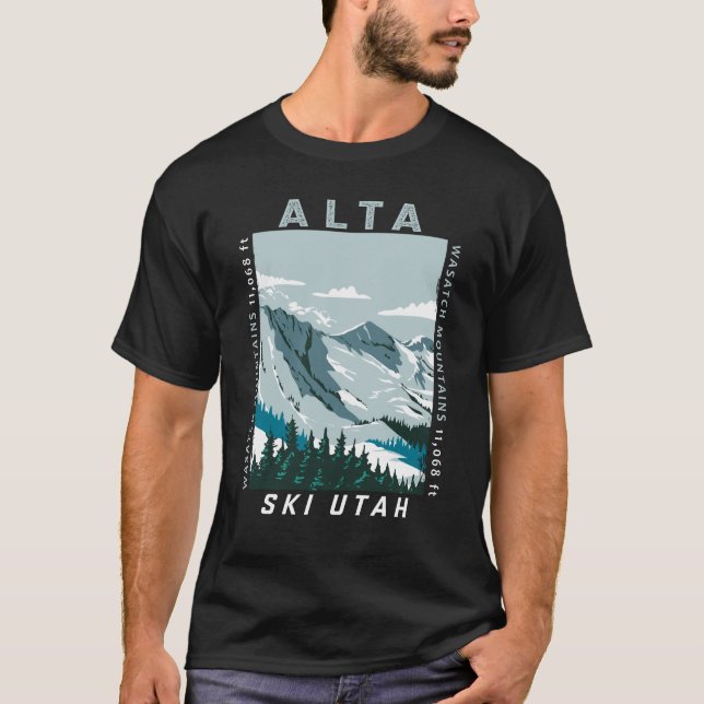 Camiseta Alta Ski Area Invierno Utah Vintage (Anverso)