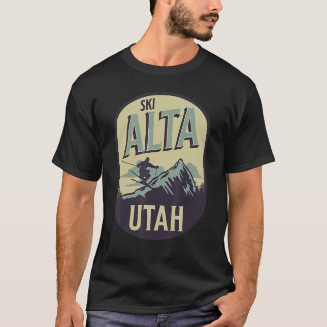 Camiseta Alta Utah Ski Mountains Skier Winter Outdoors (Anverso)