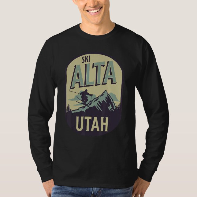 Camiseta Alta Utah Ski Mountains Skier Winter Outdoors (Anverso)
