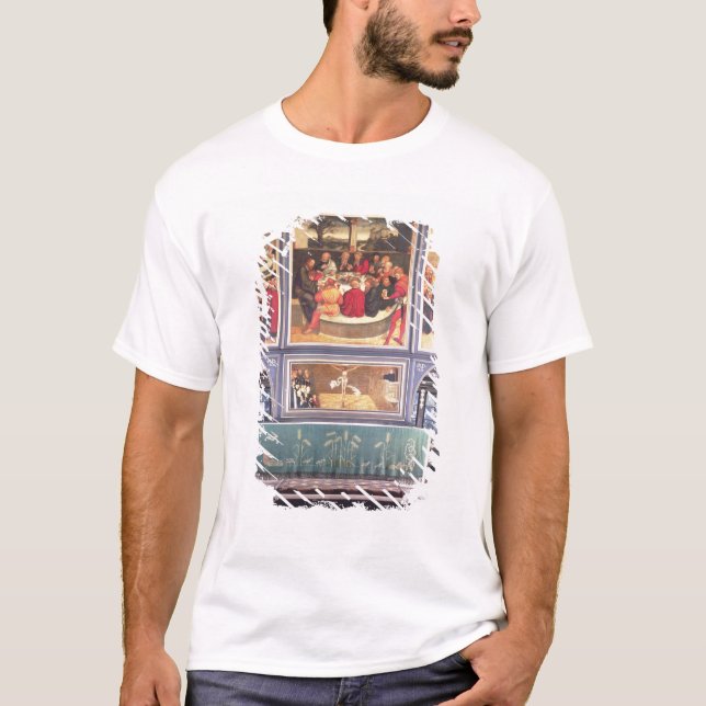 Camiseta Altar con un tríptico que representa (Anverso)