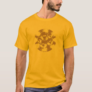 Camiseta Altavoces de música dorada en círculo