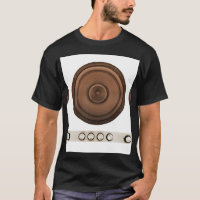 Altavoces retro: marrón, blanco aislado.