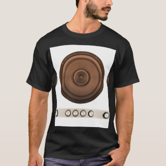 Camiseta Altavoces retro: marrón, blanco aislado.