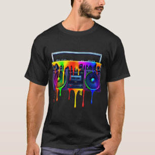 Camiseta Altavoz De Pintura Goteante Divertida Música Antig