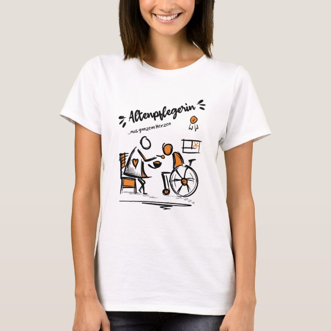 Camiseta Altenpflegerin aus ganzem Herzen. Altenpflege (Anverso)