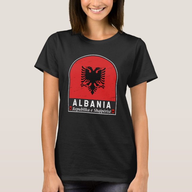 Camiseta Alteración de emblema de la bandera de Albania (Anverso)