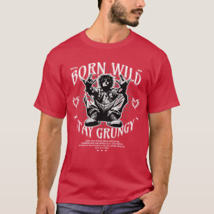 Camiseta Alternativo Grunge de los 90 Nacido Salvaje Perman