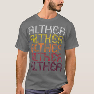 Camiseta Althea Retro Patrón de marca de colorEstilo de vin