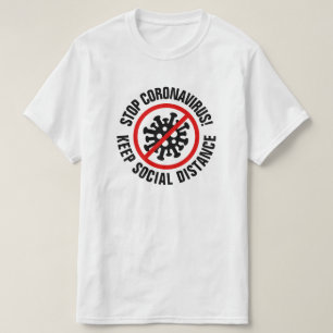 Camiseta Alto al lema del Personalizado de distanciamiento