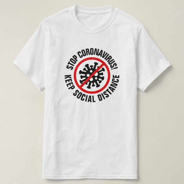 Camiseta Alto al lema del Personalizado de distanciamiento  (Diseño del anverso)