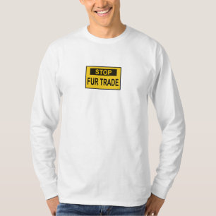 Camiseta Alto al Rótulo de comercio de pieles amarillo