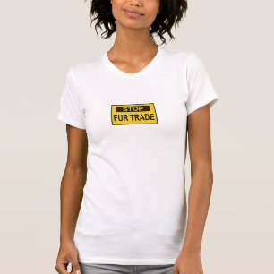 Camiseta Alto al Rótulo de comercio de pieles amarillo