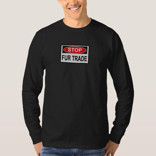 Camiseta Alto al Rótulo de Comercio de Pieles rojo (Anverso)