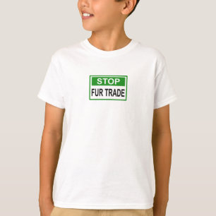 Camiseta Alto al Rótulo de Comercio de Pieles Verde