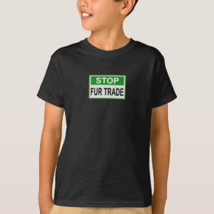 Camiseta Alto al Rótulo de Comercio de Pieles Verde