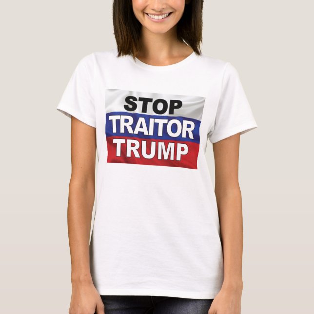 Camiseta "Alto al traidor Trump" para mujeres (Anverso)
