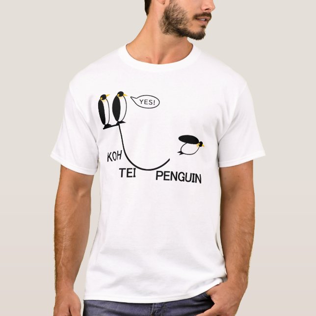 Camiseta Alto y bajo SíSin pingüino (Anverso)