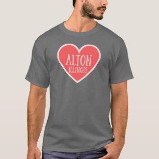 Camiseta Alton Illinois Cute Heart sobredimensionado