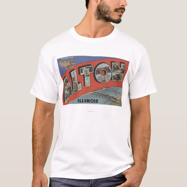 Camiseta Alton, letra ScenesAlton, IL de IllinoisLarge (Anverso)