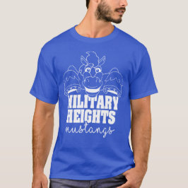 Camiseta Altos militares Mustangs blanco sobre azul