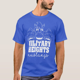 Camiseta Altos militares Mustangs blanco sobre azul
