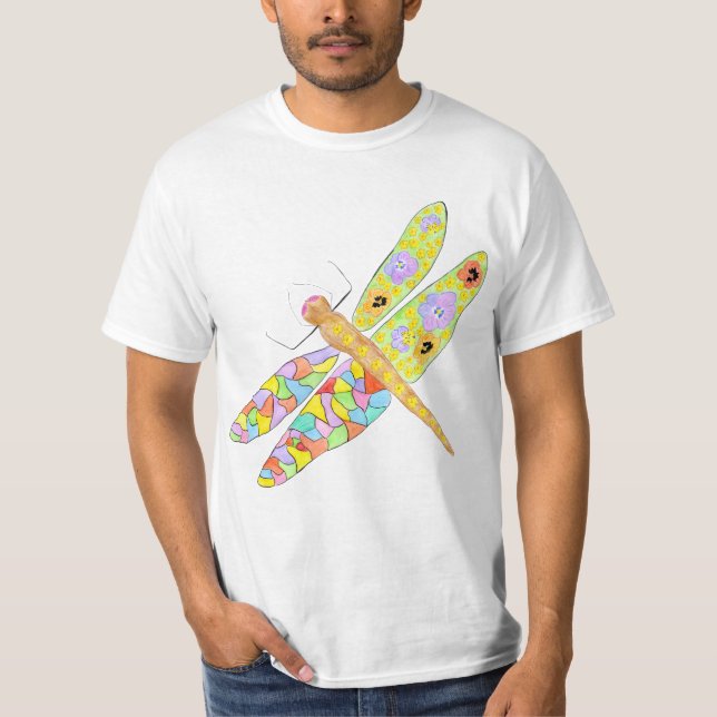 Camiseta Altos voladores florales Libélulas (Anverso)