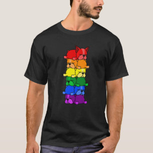 Camiseta Aluminio lindo arcoiris Boston Terrier Orgullo Gay