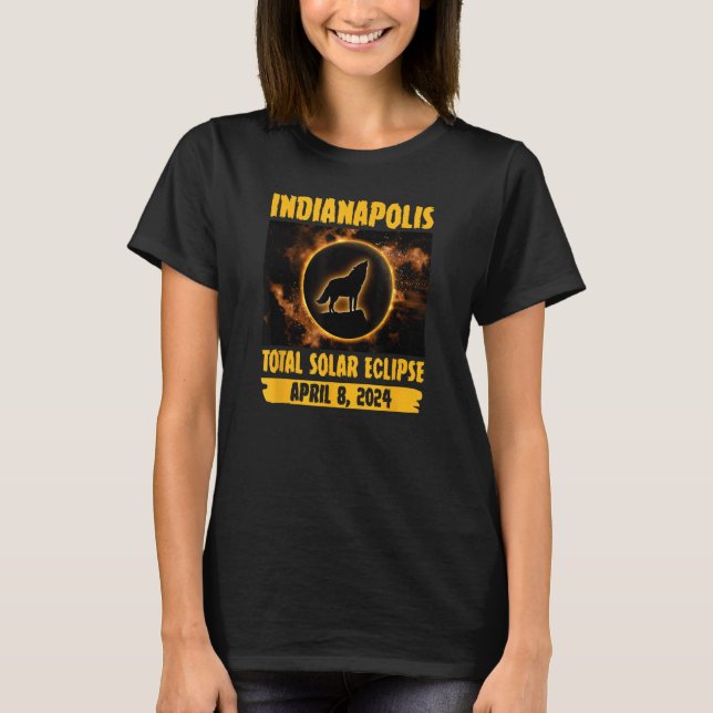 Camiseta Alumnos De Lobo De Eclipse Solar Total De Indianáp (Anverso)