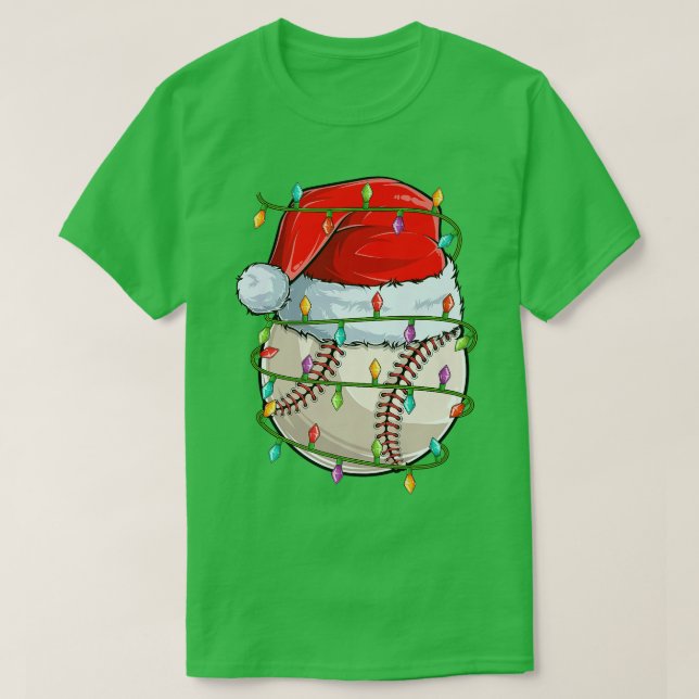 Camiseta Alumnos del equipo deportivo de béisbol Xmas Luces (Diseño del anverso)