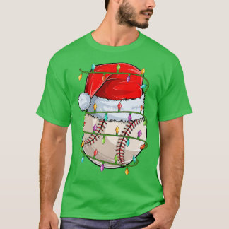 Camiseta Alumnos del equipo deportivo de béisbol Xmas Luces