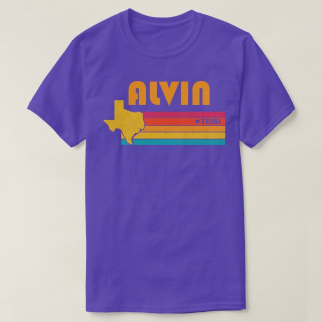 Camiseta Alvin Texas Vintage Distresres Souvenir (Diseño del anverso)