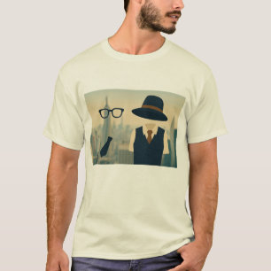 Camiseta Alvy & Annie - Minimalista silueta de línea de sky