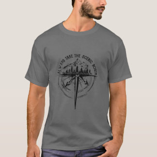 Camiseta Always Take The Scenic Route Camping Travel Advent