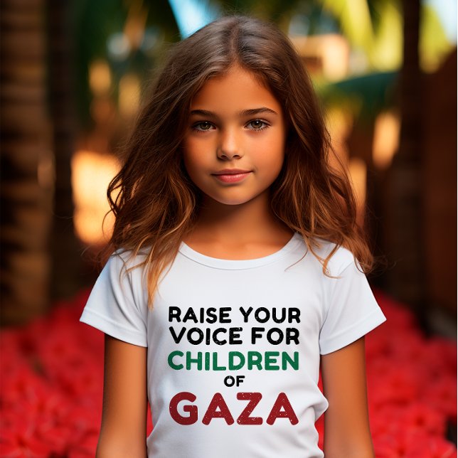 Camiseta Alza tu voz por los niños de Gaza (Subido por el creador)