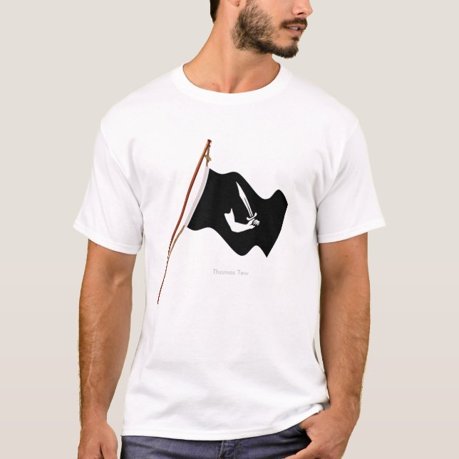 Camiseta Alzamiento alegre de la bandera de Thomas Tew (Anverso)