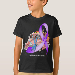 Camiseta Alzheimanes de lazo púrpura de la libra hippie