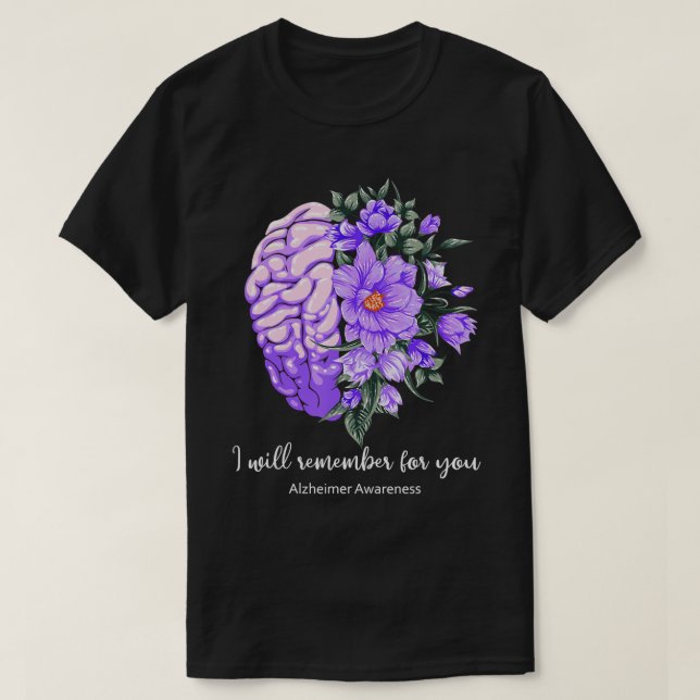 Camiseta Alzheimer Awareness, Alzheimer Mom Dad, Purple Rib (Diseño del anverso)