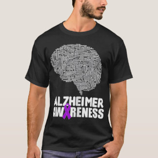 Camiseta Alzheimer Awareness Purple Ribbon Support Walk