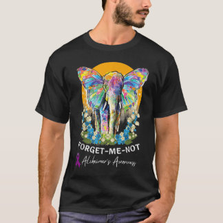 Camiseta Alzheimer Elephant Forget-me-not Alzheimer Awarene