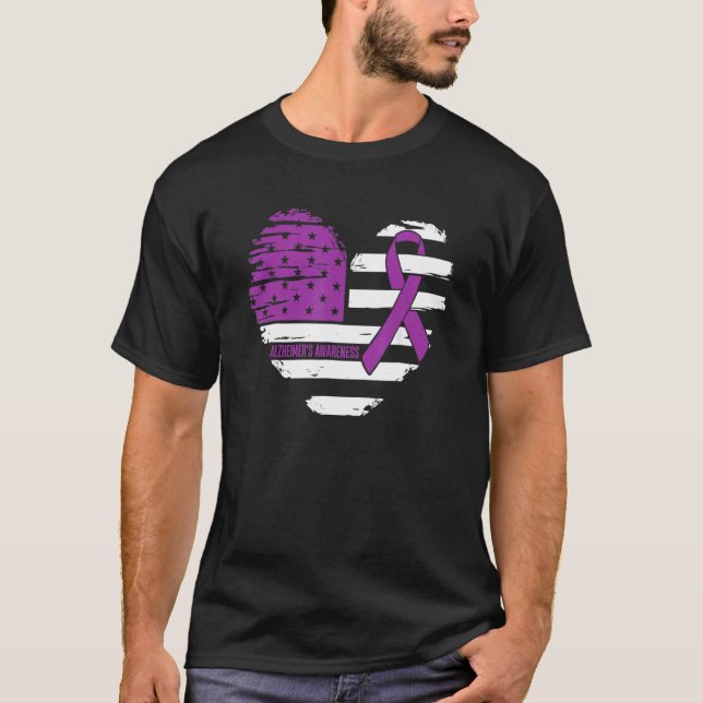 Camiseta Alzheimer: Guerrero de la conciencia de la bandera (Anverso)