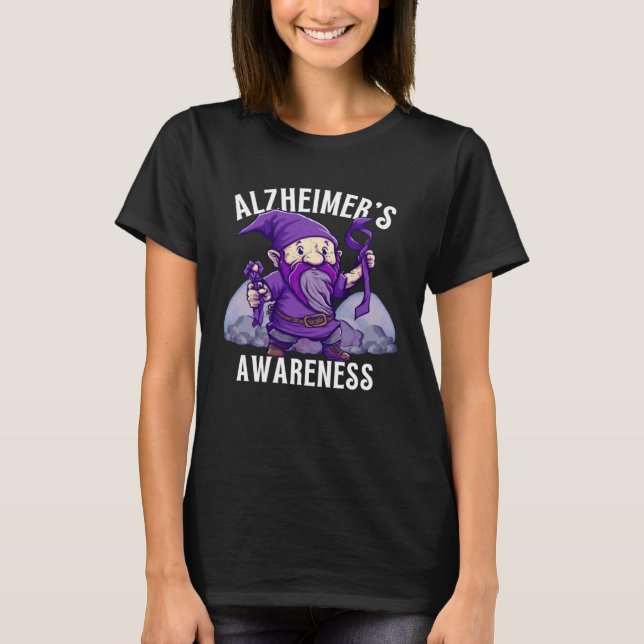 Camiseta Alzheimer s Awareness Month Alzheimer Gnomes Purpl (Anverso)