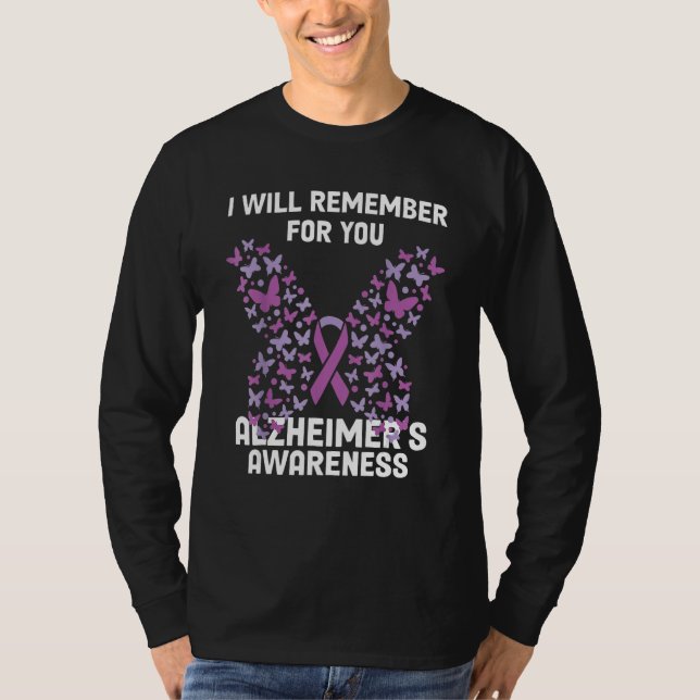 Camiseta Alzheimer s Awareness Ribbon Purple Butterflies (Anverso)
