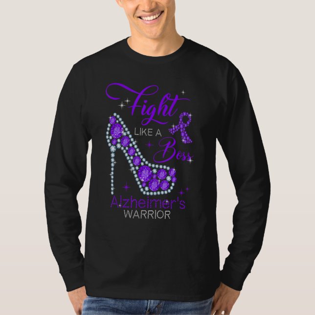 Camiseta Alzheimer S Warrior 2022 Pelea Como Un Jefe De Alt (Anverso)