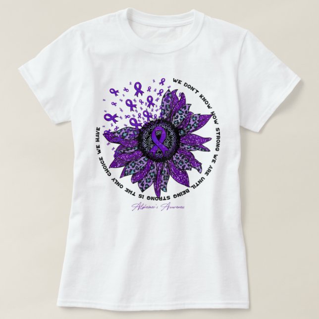 Camiseta Alzheimer'S Awareness Awareness Sunflower Flower W (Diseño del anverso)