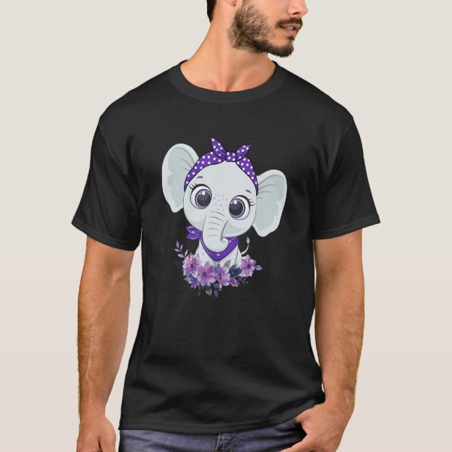 Camiseta Alzheimer's Awareness Elephant Purple Flower Warri (Anverso)