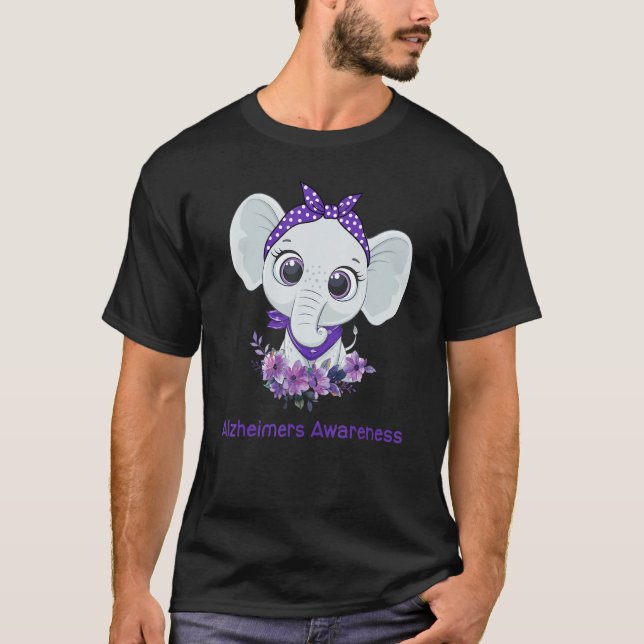 Camiseta Alzheimer's Awareness Elephant Purple Flower Warri (Anverso)